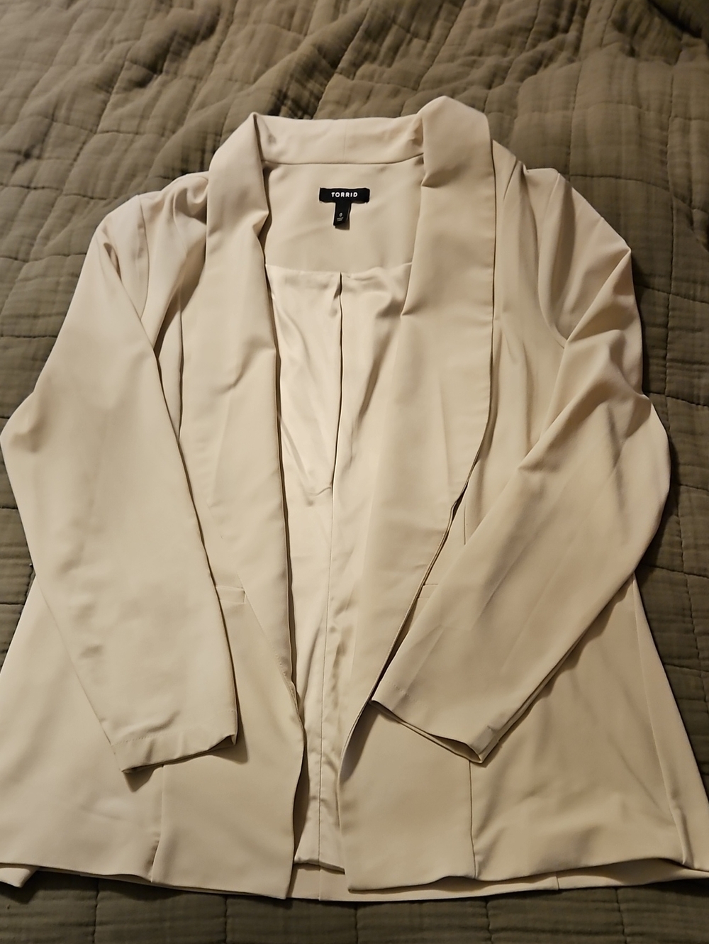 torrid Cream Open-Front Draped Blazer Jacket